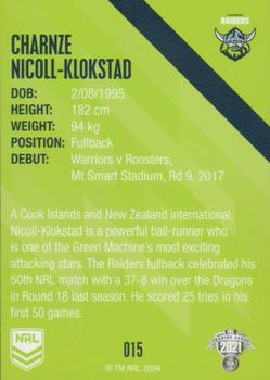 2021 NRL Traders #015 Charnze Nicoll-Klokstad Back